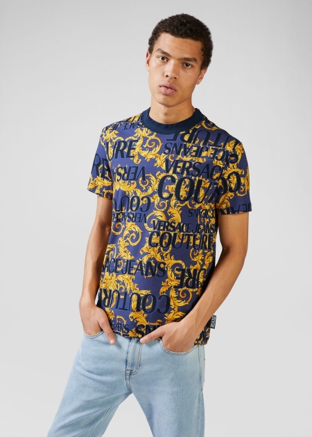 Versace Logo Baroque Print T-shirt Herr - 982576VUP